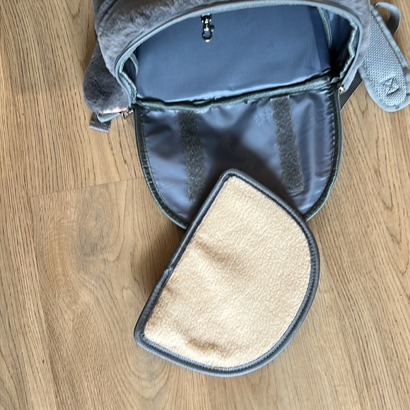 Dog/Cat Carrier Front or Back Pack w/Waste Strap Grey/Tan - Picture 6 of 10